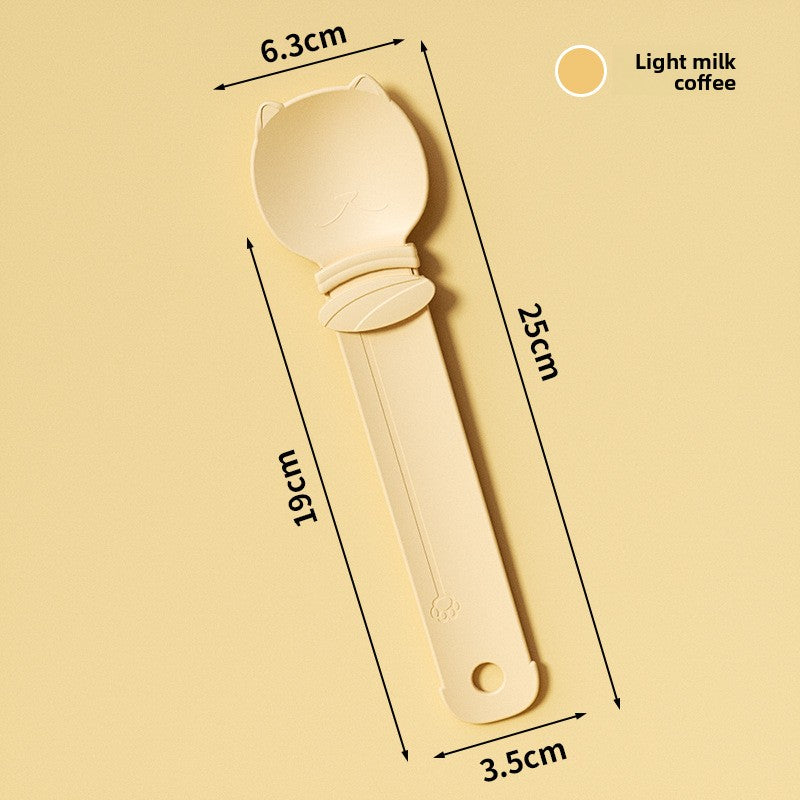 Wooden spoon with measurements on a beige background